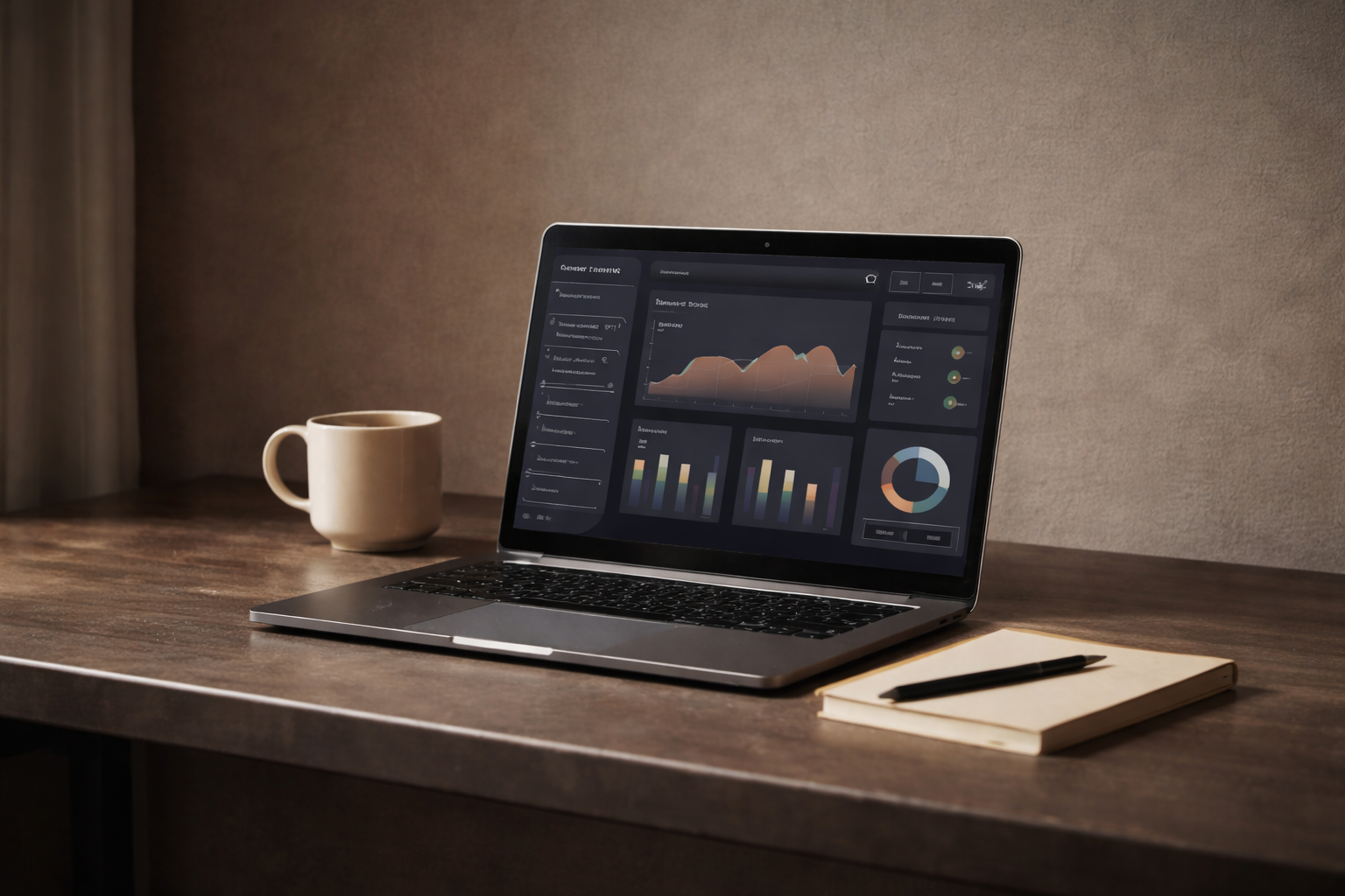 Marketing analytics dashboard on laptop used to analyze consumer insights and product awareness performance.
