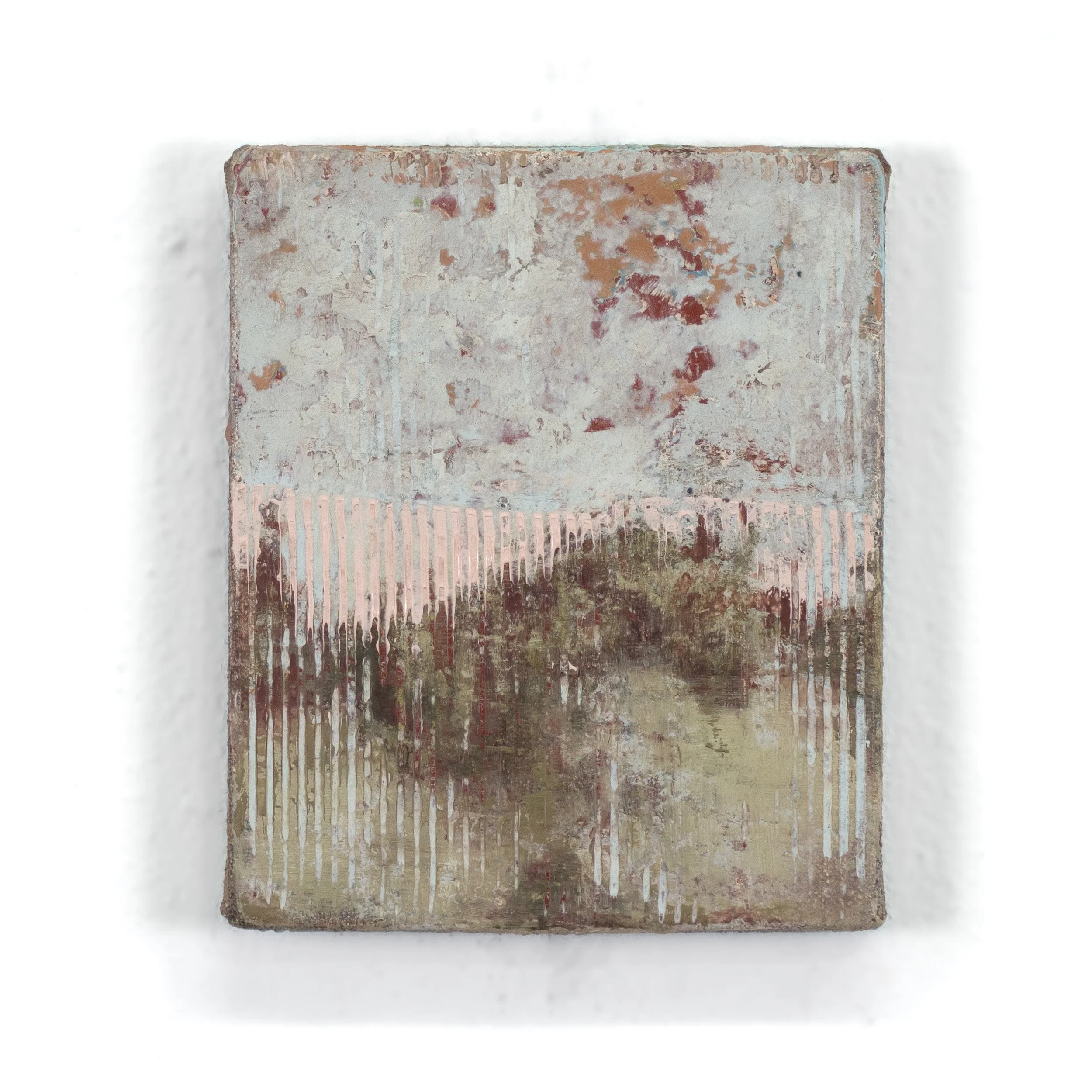 Assurance I, 6" x 5" Oil, wax, marble dust on linen on handmade panel, 2025