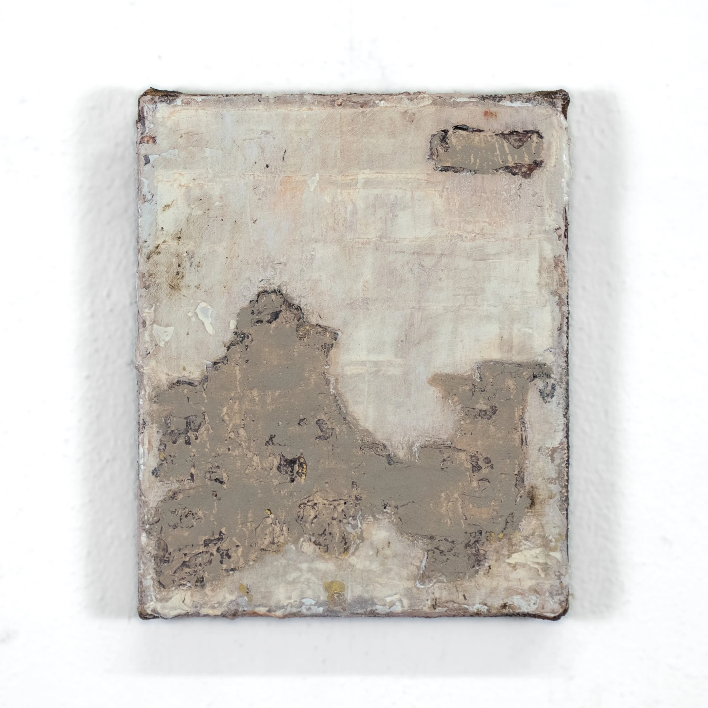 Memorial Stone Study I, 6" x 5" Oil, wax, marble dust on linen on handmade panel, 2025