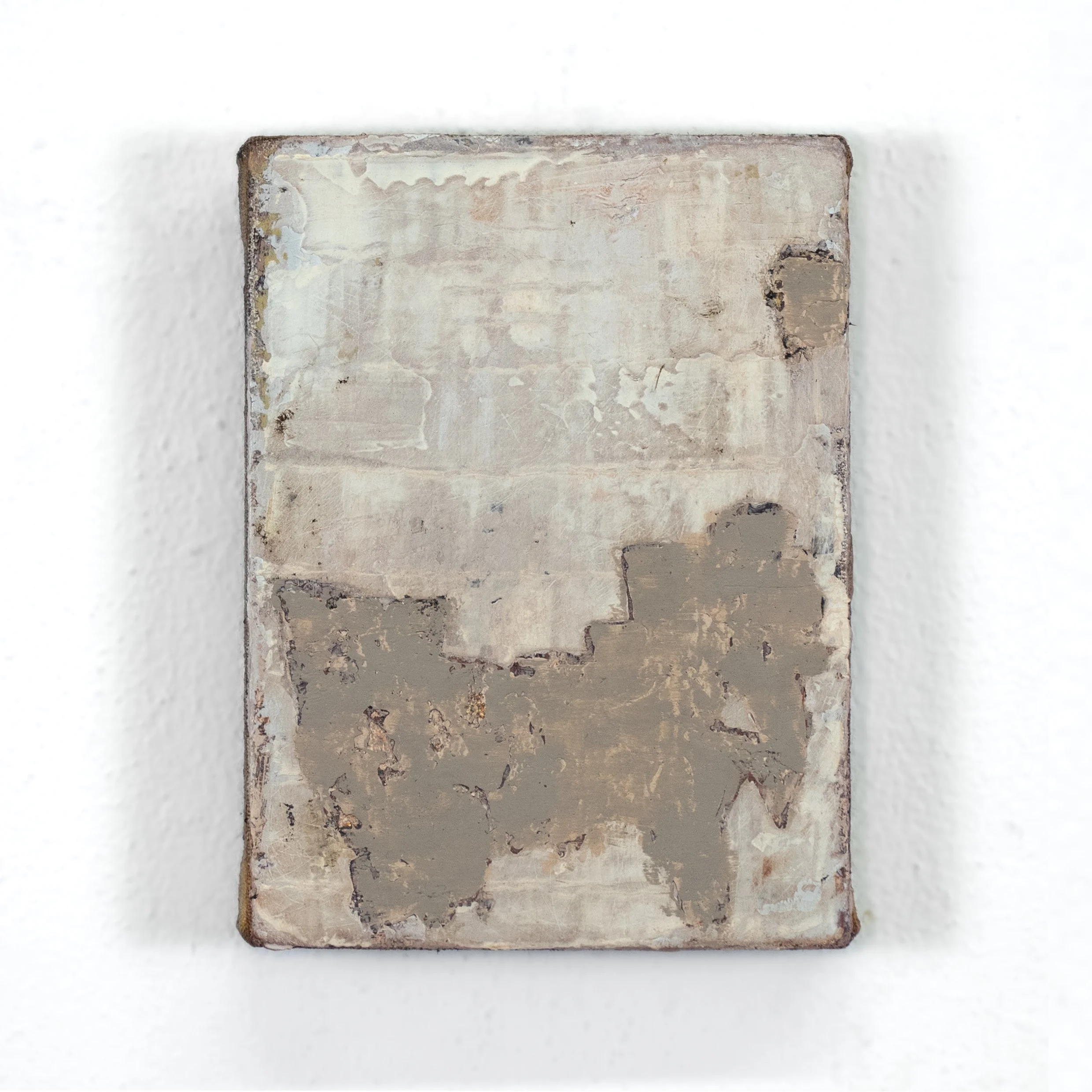 Memorial Stone Study II, 6" x 4.5" Oil, wax, marble dust on linen on handmade panel, 2025