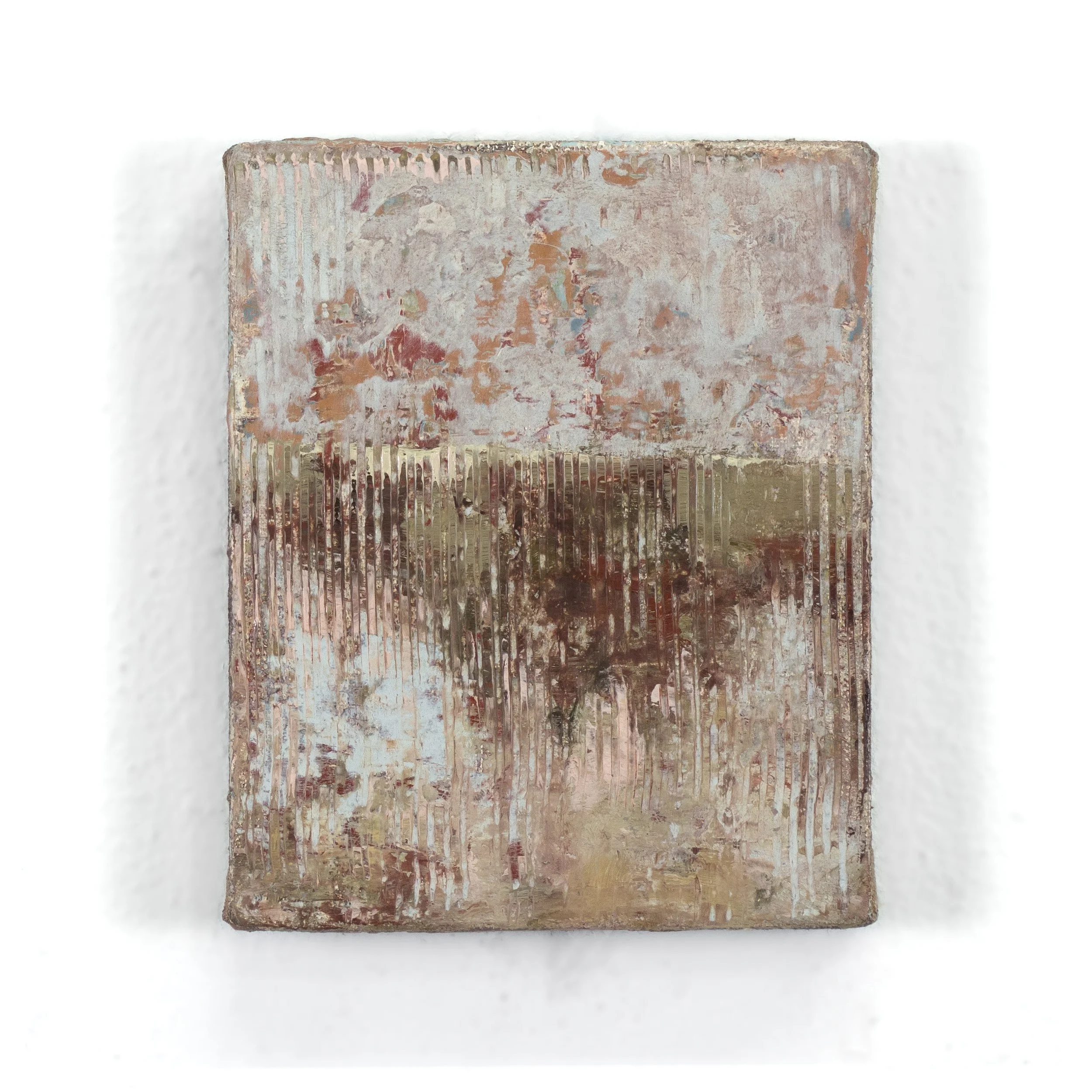 Assurance II, 6" x 5" Oil, wax, marble dust on linen on handmade panel, 2025