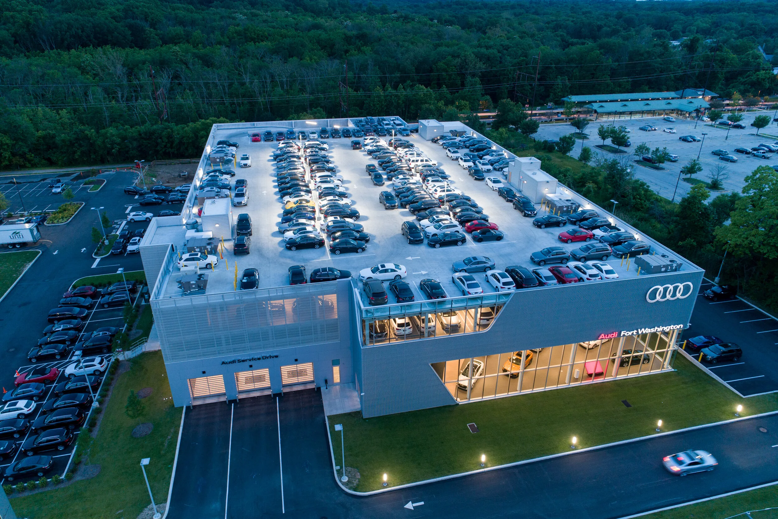 Ft. Washington, PA, offers Audis stacked three levels deep.