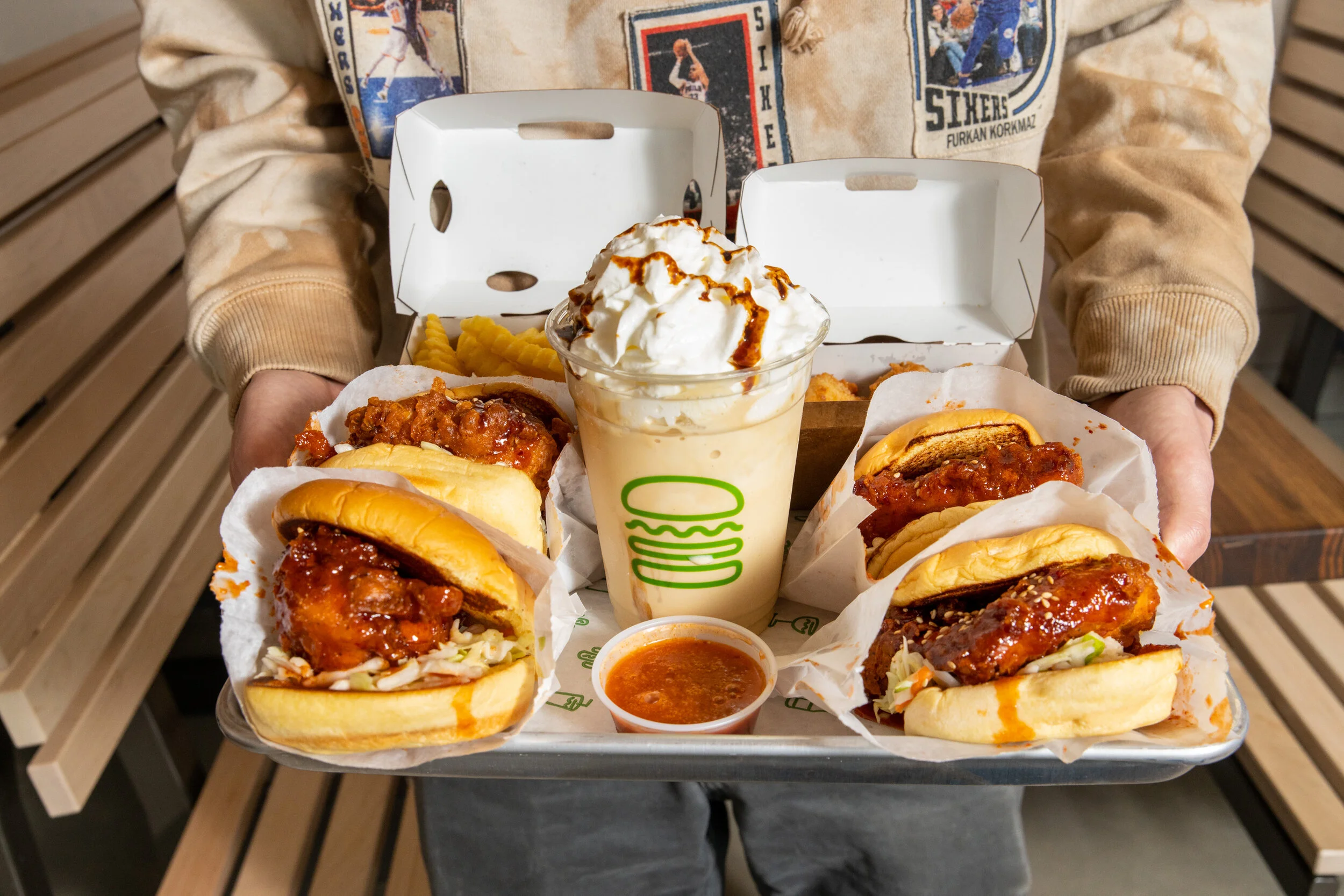 Try one of the yummy Korean chicken sandwiches.