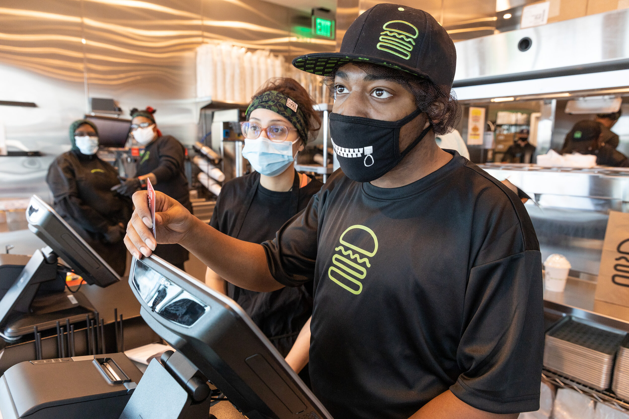Expressive eyes and body language still shine through, even with masks on.