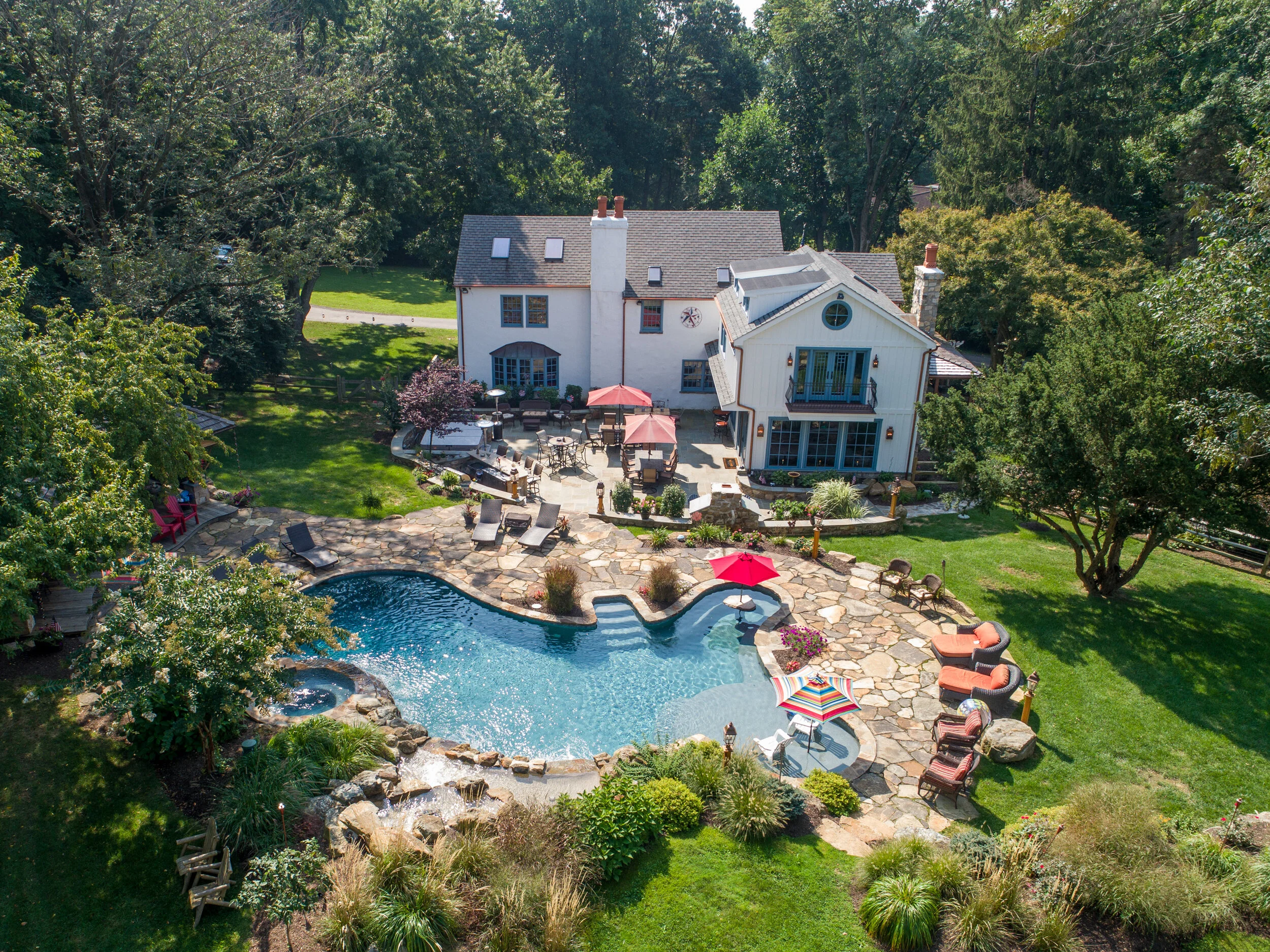 Trees, pool, freedom – can’t wait for summer.