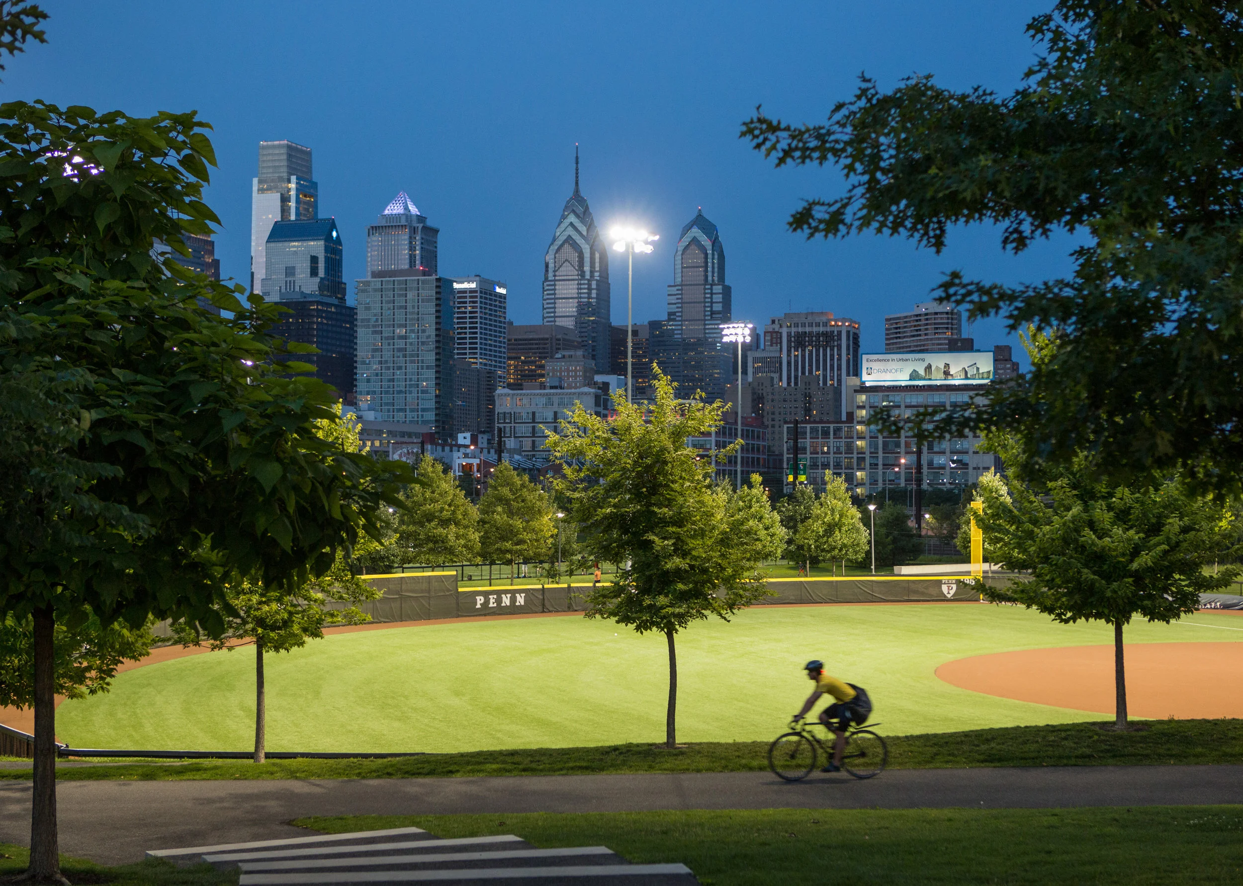 Penn Park via bicycle.