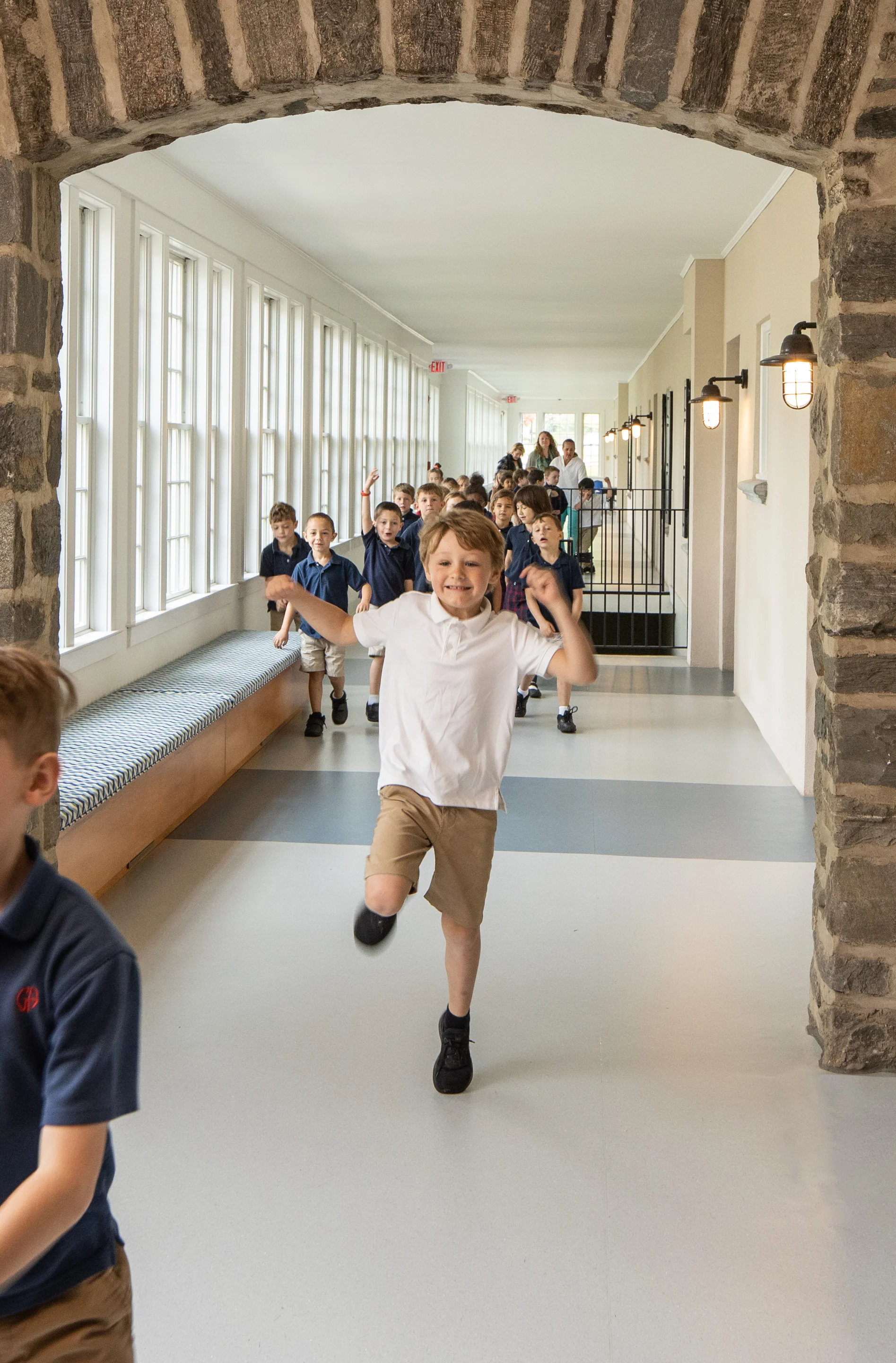 The renovation of Germantown Academy includes light filled corridors that connect classrooms and inspire joy.