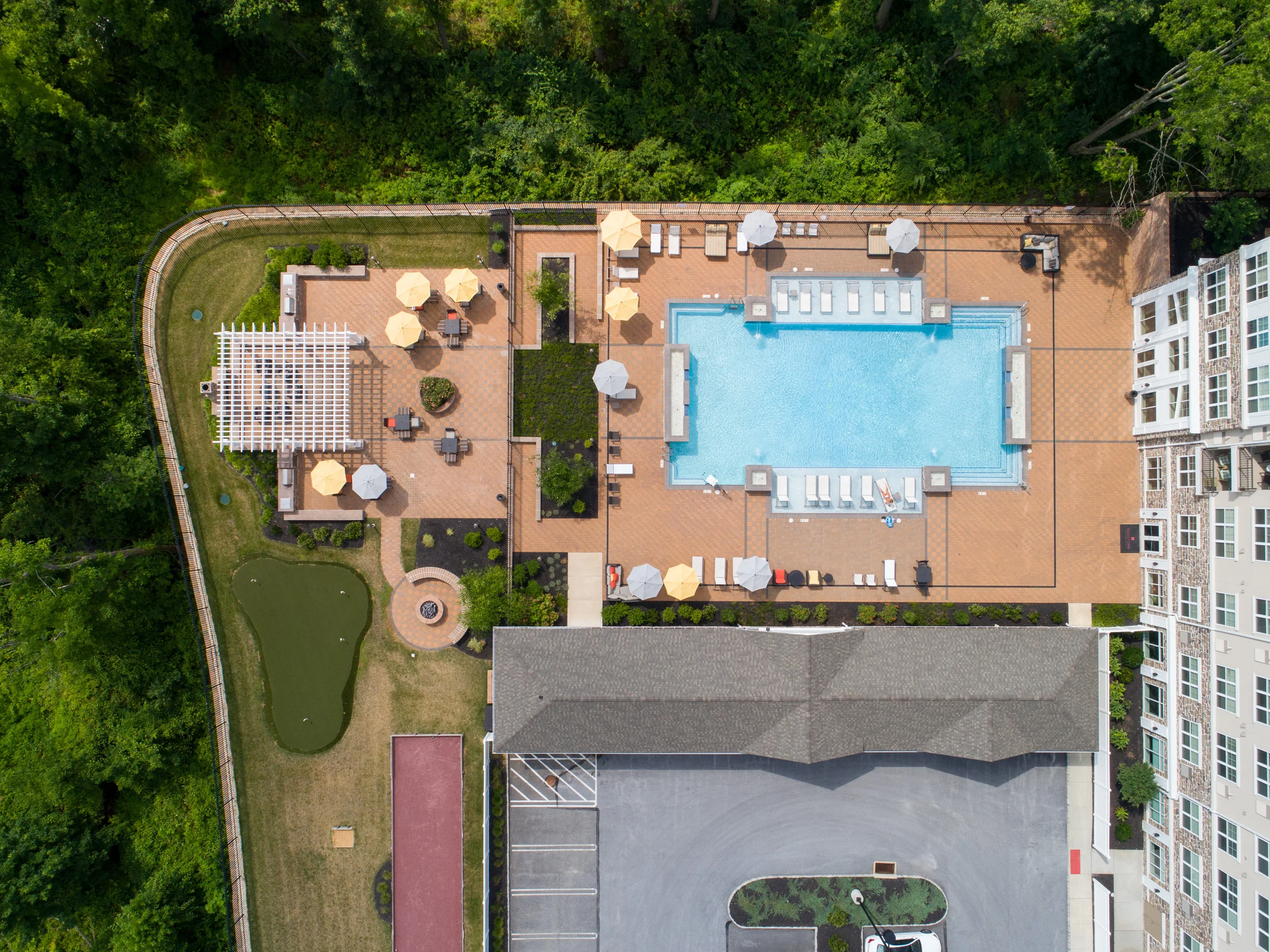 Looking straight down, a living replica of the architects’ plans.
