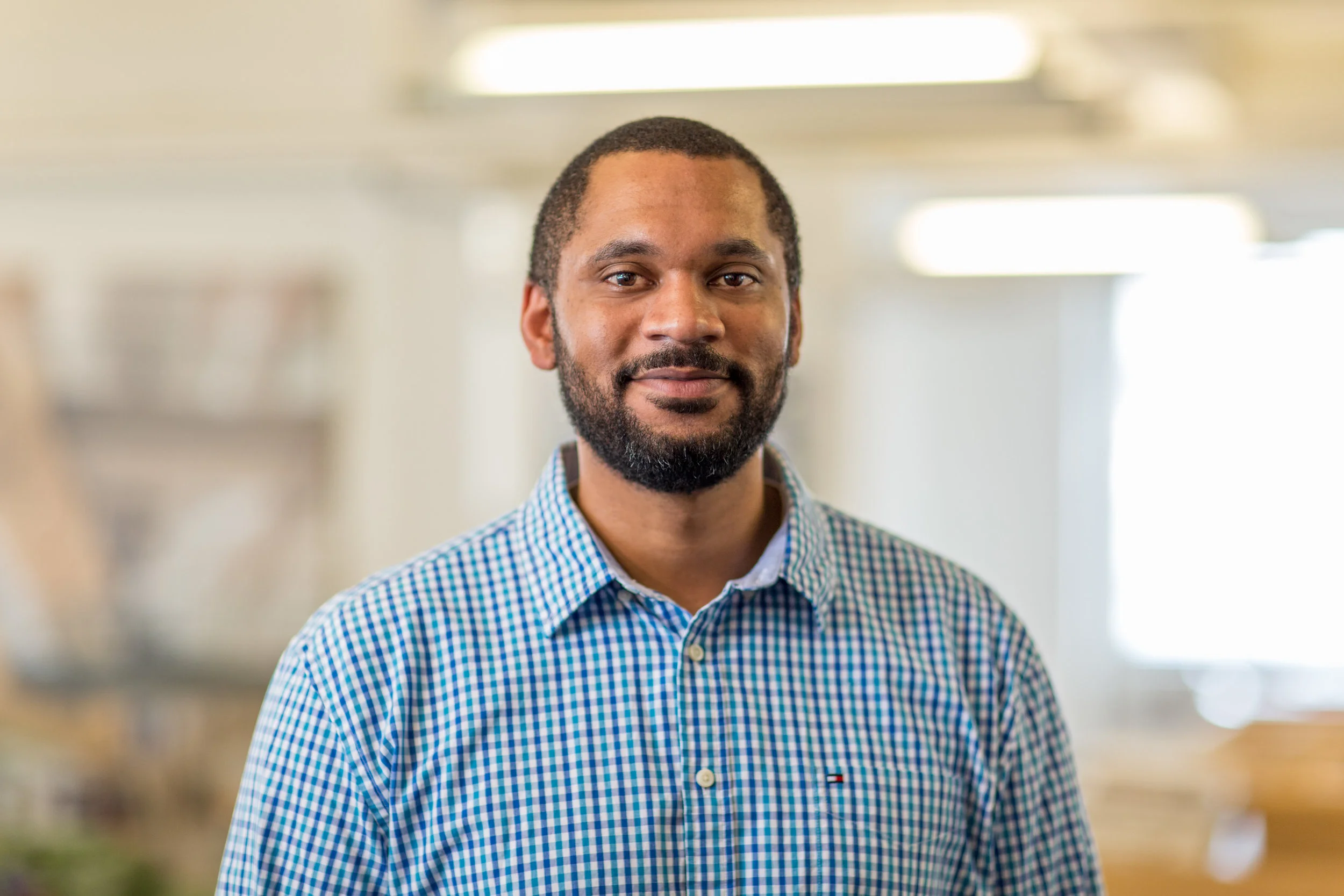 A workplace portrait should say, “this is where you’ll find me.” Brandon Collins of Bohlin Cywinski Powell.