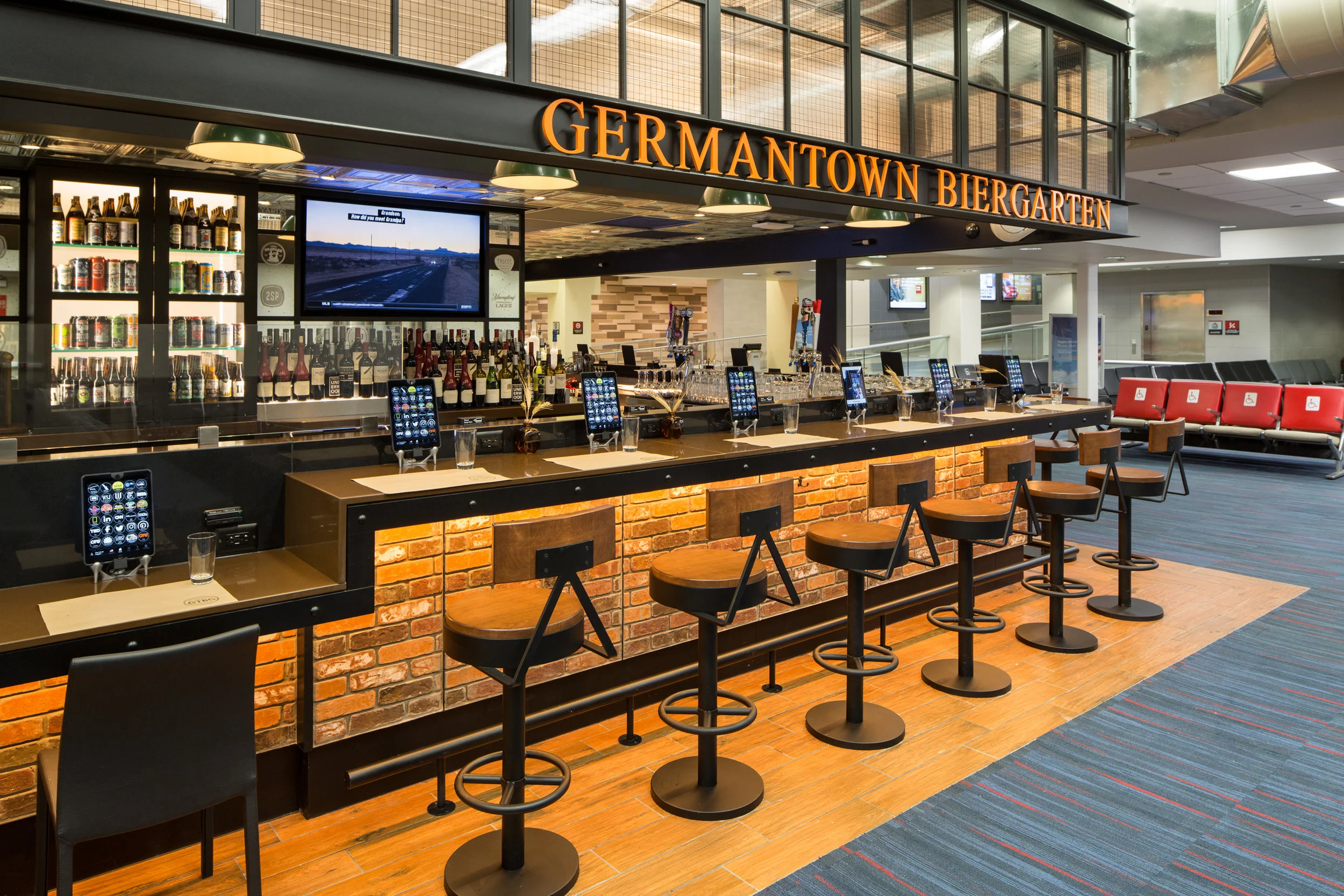 The aptly named Germantown Biergarten at Gate B9 – a true taste of Philly.