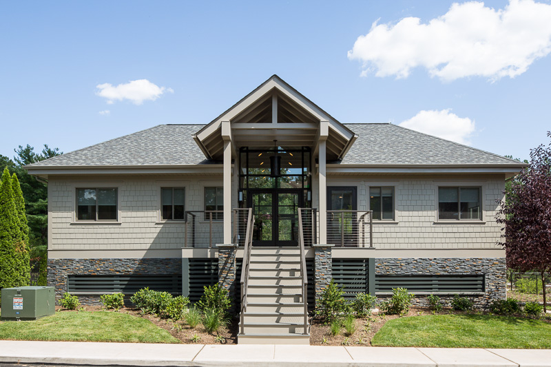 The clubhouse at Yardley Crossing was transformed into a stylish Craftsman-style multi-purpose space.