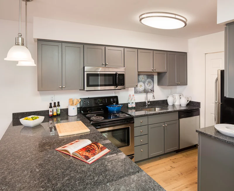 Modern, upscale finishes in the newly renovated units appeal to more upscale tenants.