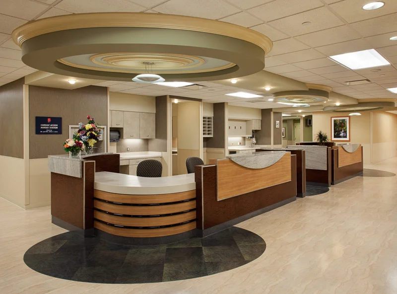 Reception area at Morristown Hospital.