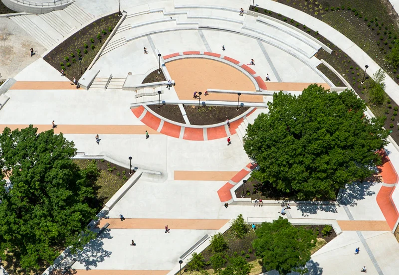 Paine Park, a skateboard park near the Philadelphia Art Museum. An aerial view highlights creative shapes and patterns in a way you just couldn’t achieve from the ground.
