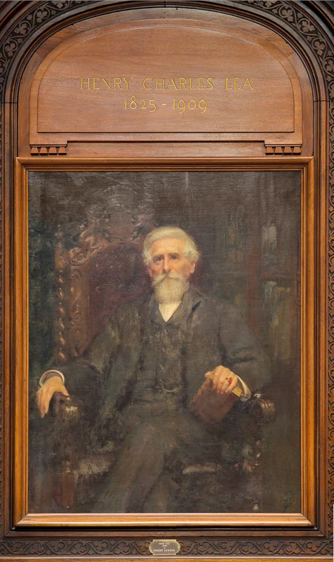 Portrait of Lea that hangs in the rare book room.