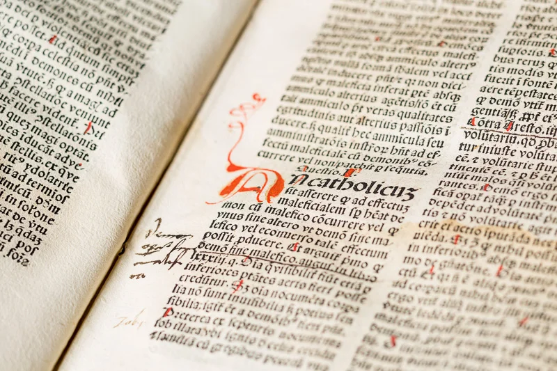 Page from a book about witchcraft from the 1400s.