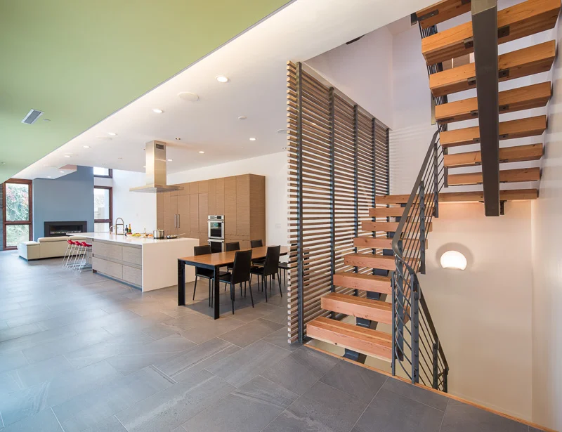 This town house features an open space plan.