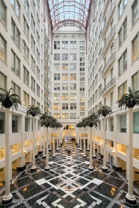 Central atrium of Curtis Center.