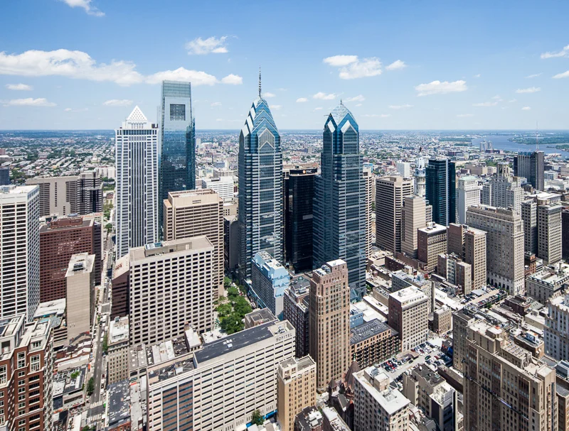Philadelphia from 750 feet.