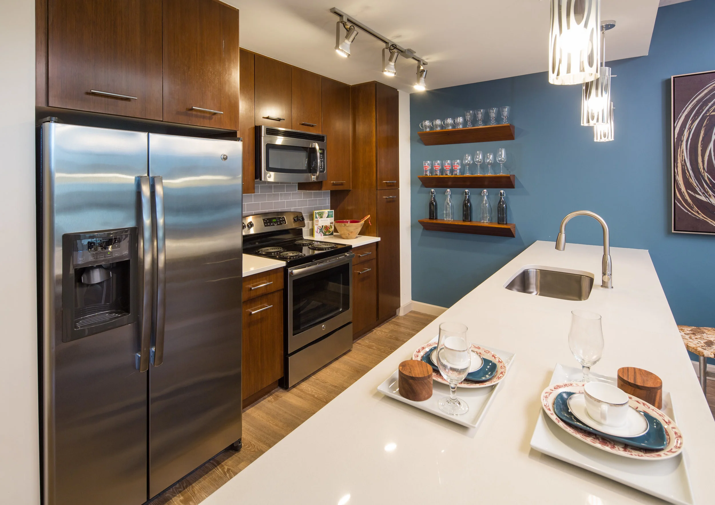 Kitchens at 3601 are big enough to satisfy anyone’s inner Julia Child.