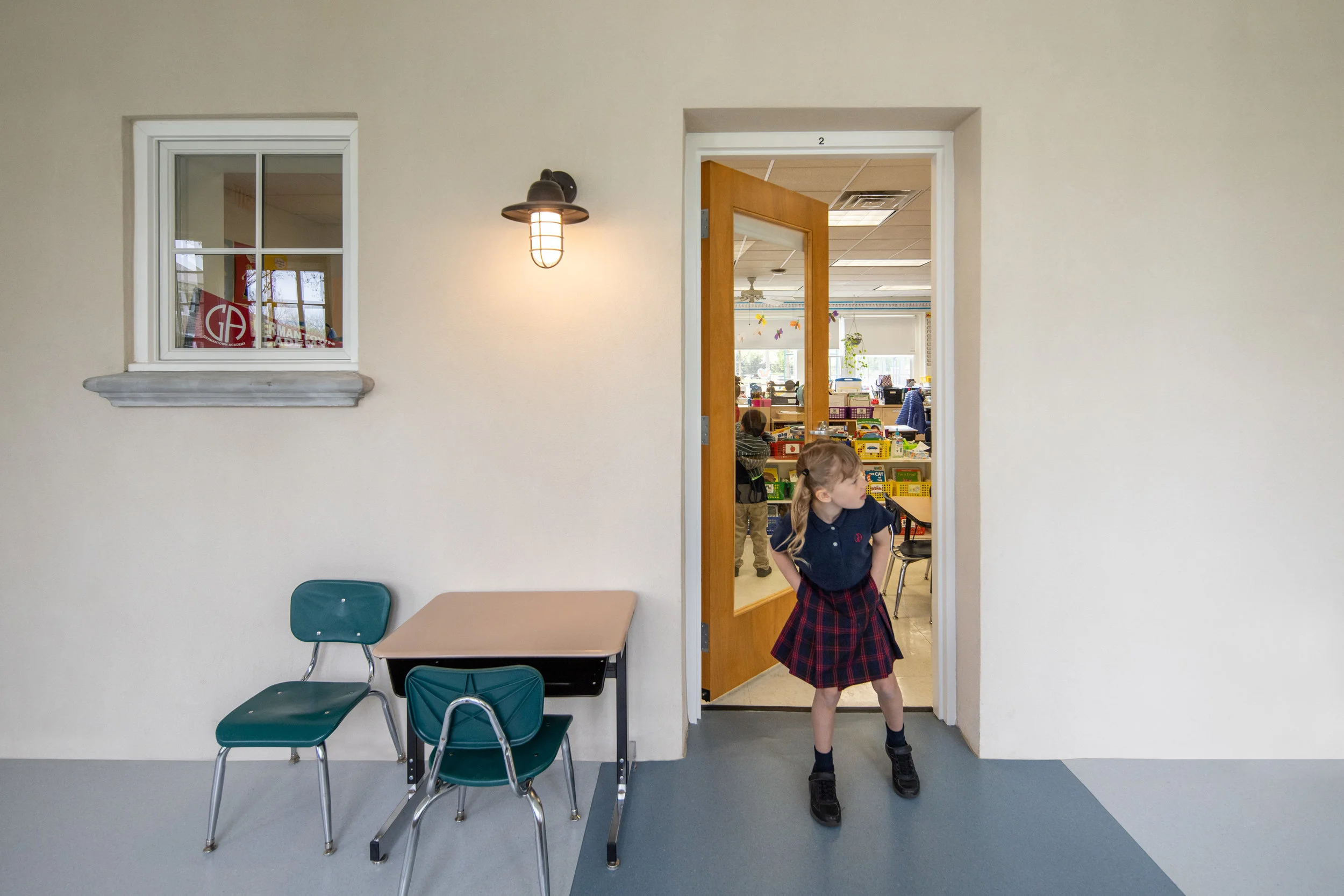 The renovation of Germantown Academy included new interior corridors to connect classrooms.