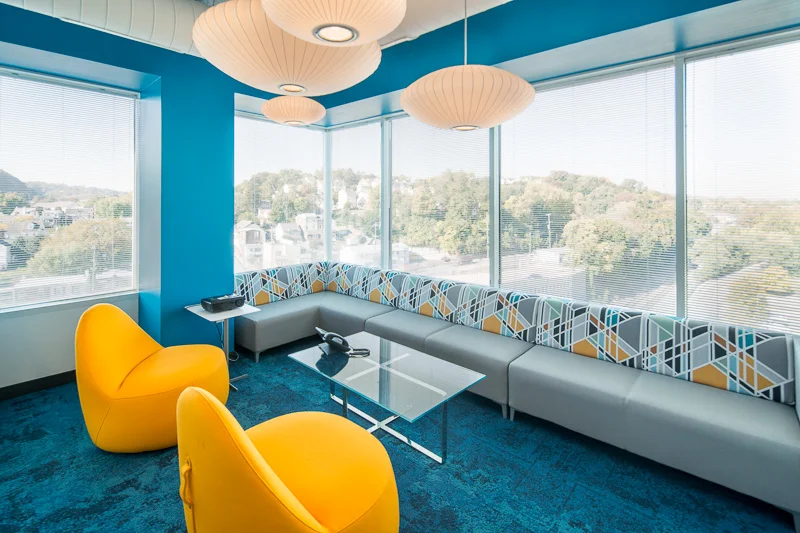 Corporate yet casual color compliments a great view.