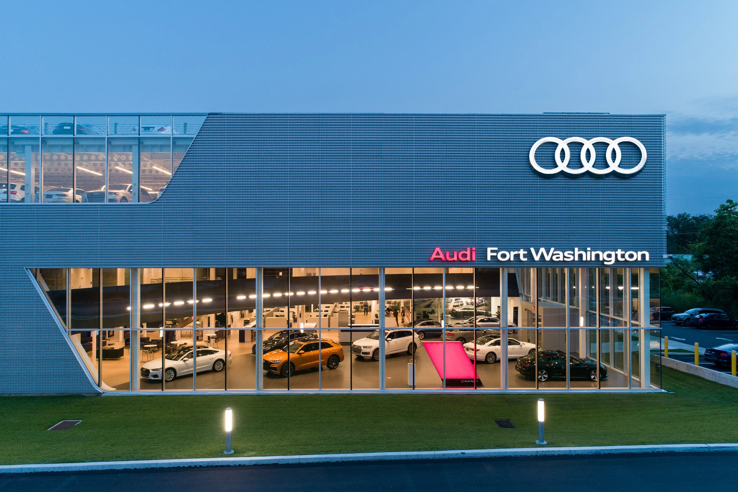 Drone as a very tall tripod. Audi Ft. Washington from 20 feet high
