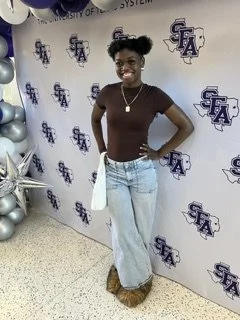 Jade, in memory of Officer Craig Hanking, studying Criminal Justice at Stephen F!