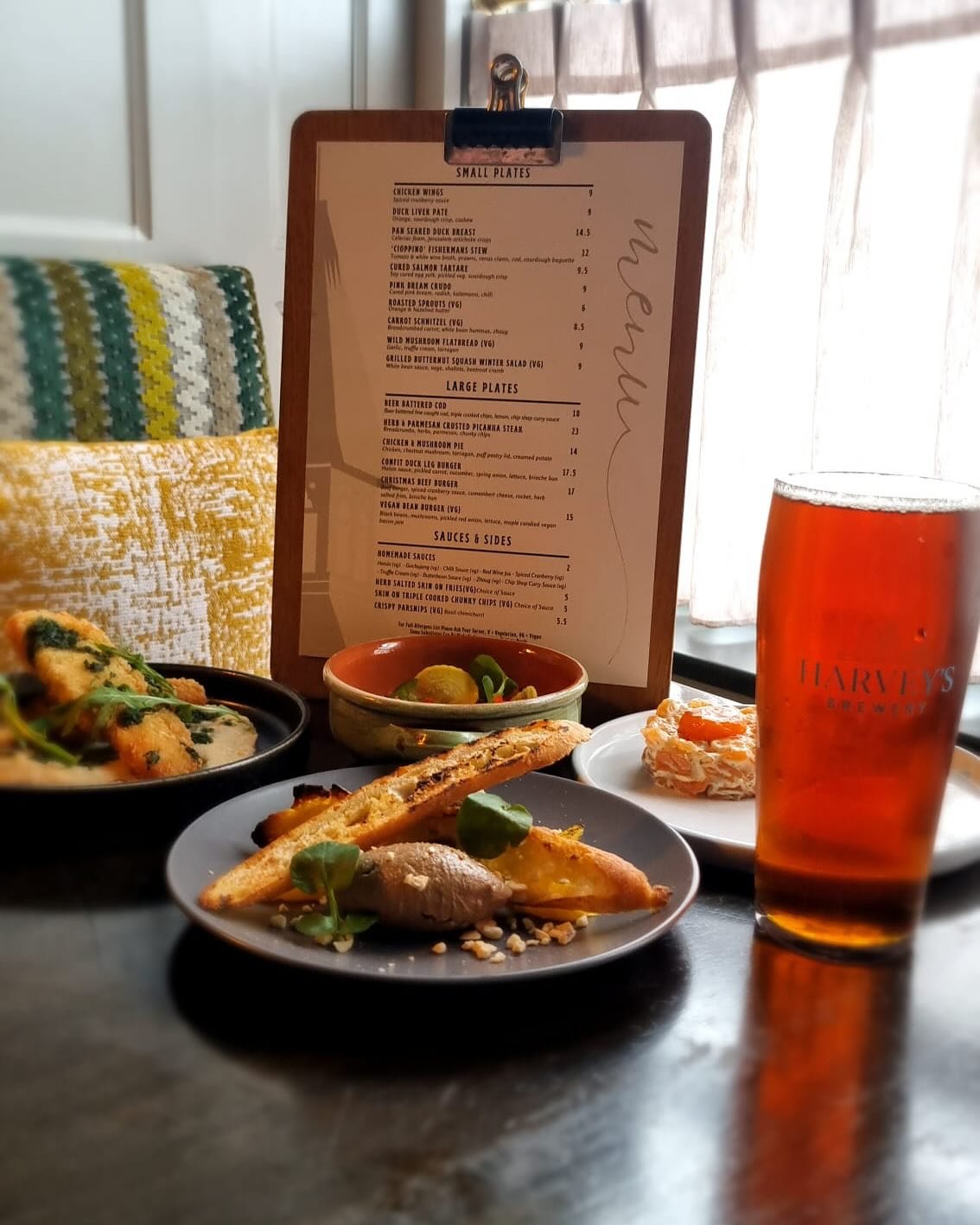 NEW MENU!

Chicken liver P&acirc;t&eacute; and pink bream crudo with chilli and kalamansi are just some of the mouthwatering dishes on our new menu (swipe to see it in full)😍😋

Book via the link in our bio or call us on 01273686993📲
