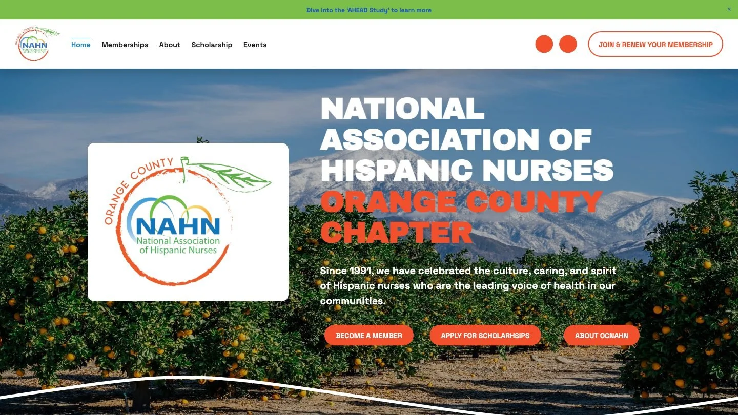 OC NAHN website designed by Kanna Creative
