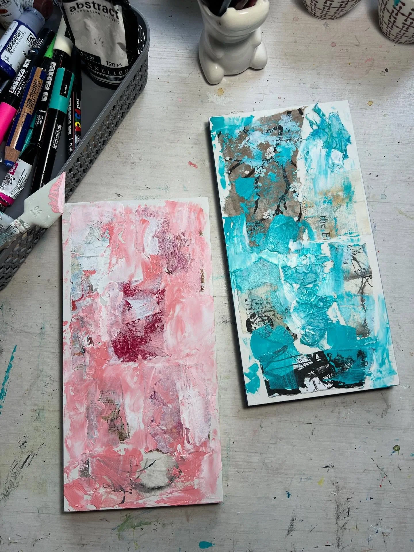 The first few layers can look a bit crazy&hellip;.#mixedmedia #art #artistsoninstagram #michellebukowskiart #WIP