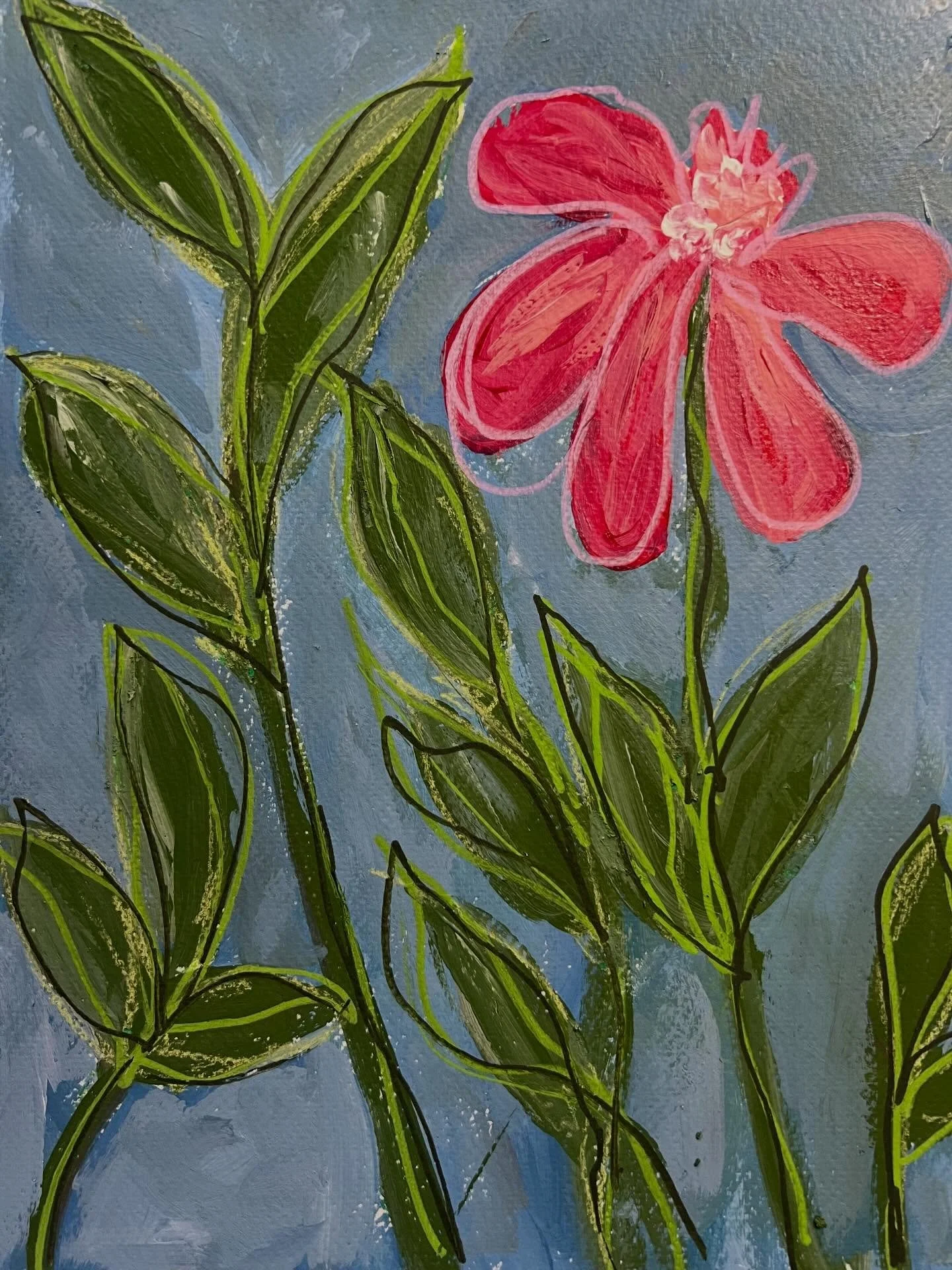 Sorry I don&rsquo;t remember who posted a video where they painted this - I was inspired and used it as a creative warm up. #creativewarmup #paint #mixedmedia