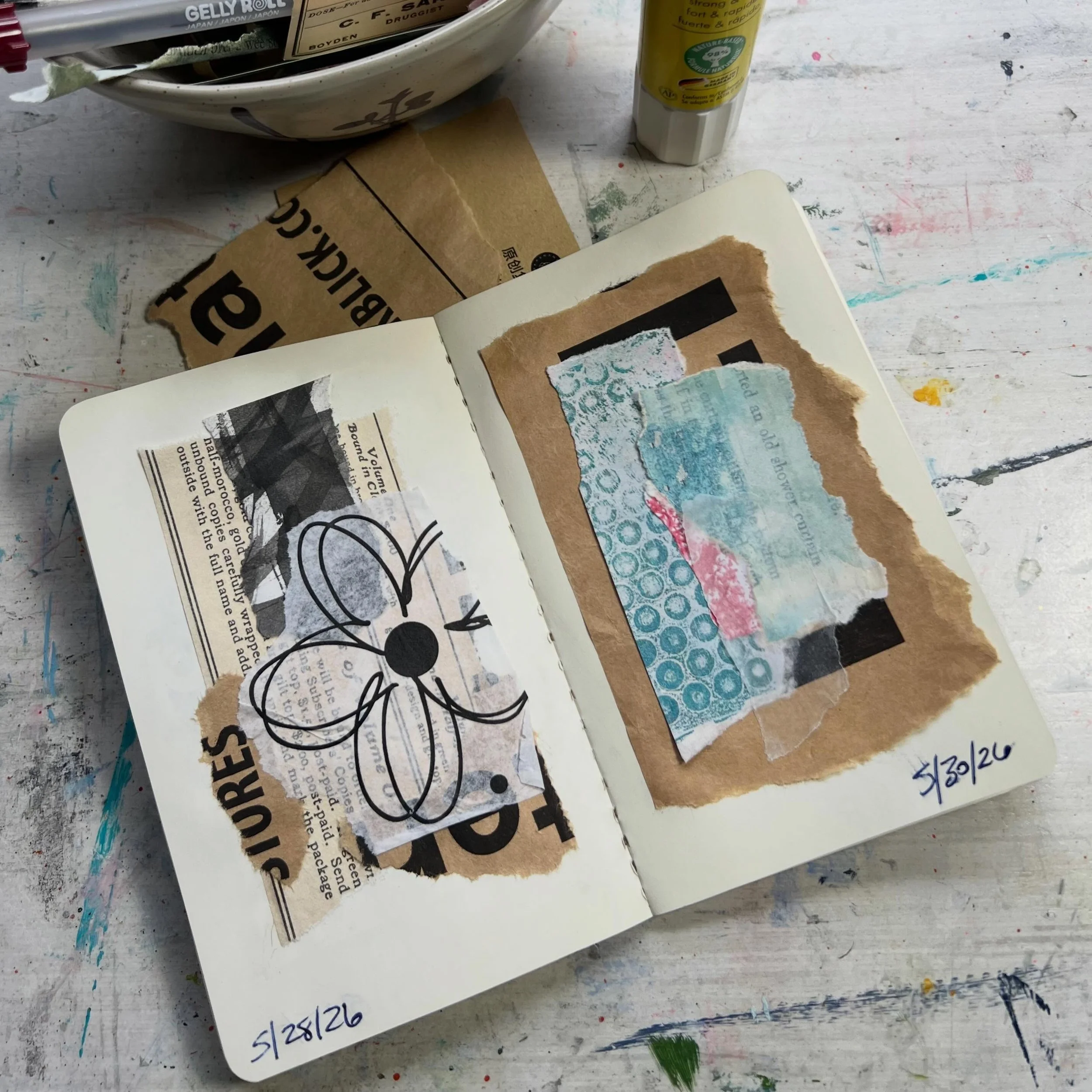 Working my way through this years small collage project. So proud of myself for keeping it up. Can&rsquo;t believe I&rsquo;m on year two! #smallcollage #michellebukowskiart