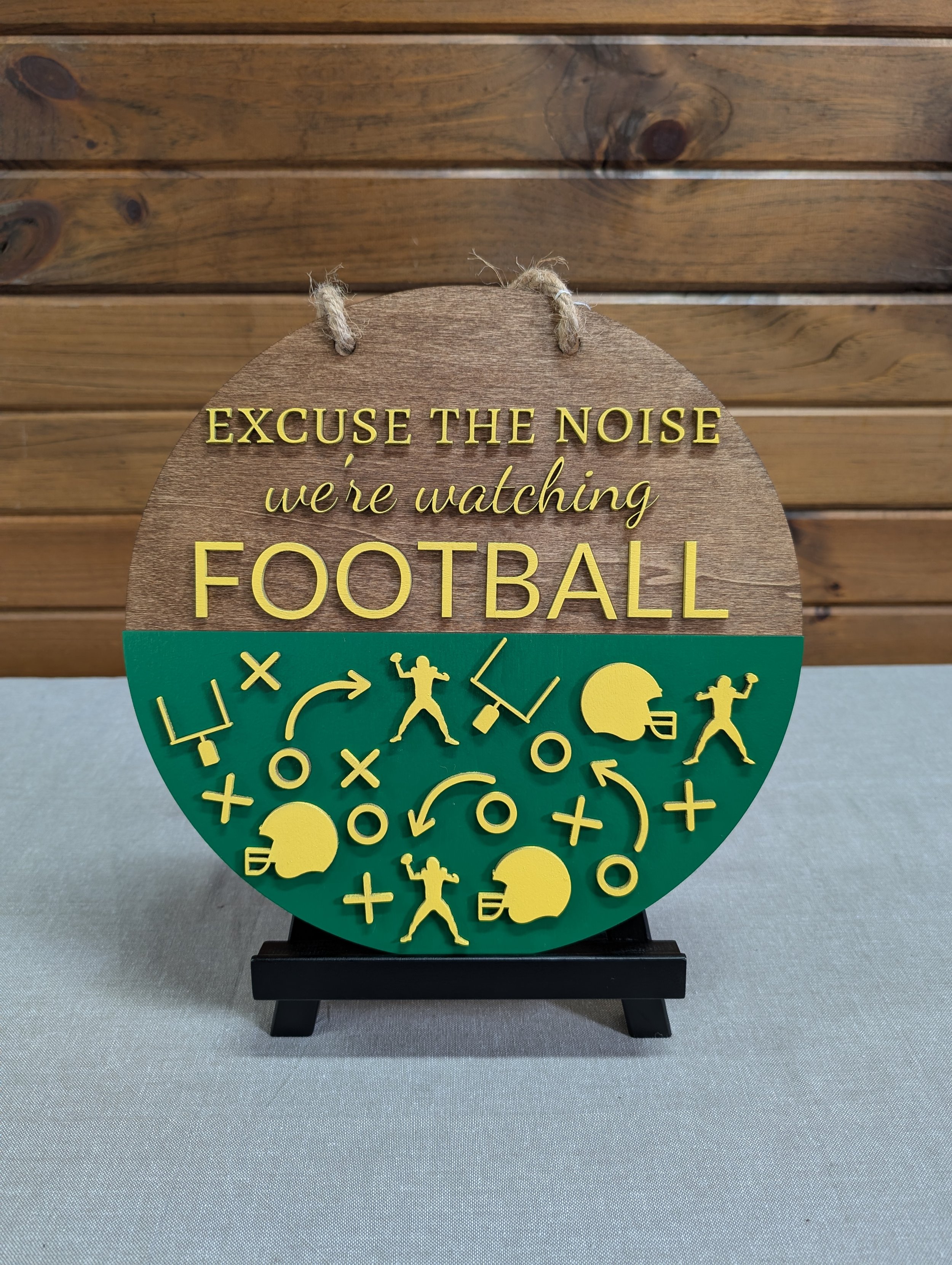 Excuse the Noise We're Watching Football Green and Yellow 2.jpg
