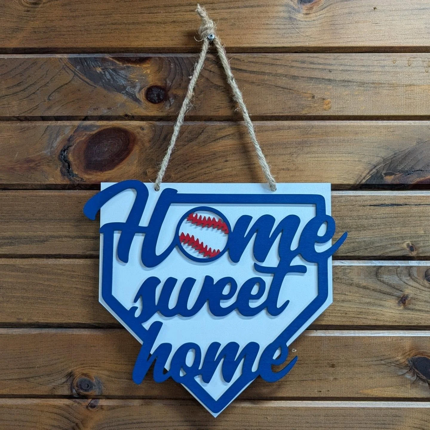 Customizable "Home Sweet Home" Baseball Sign