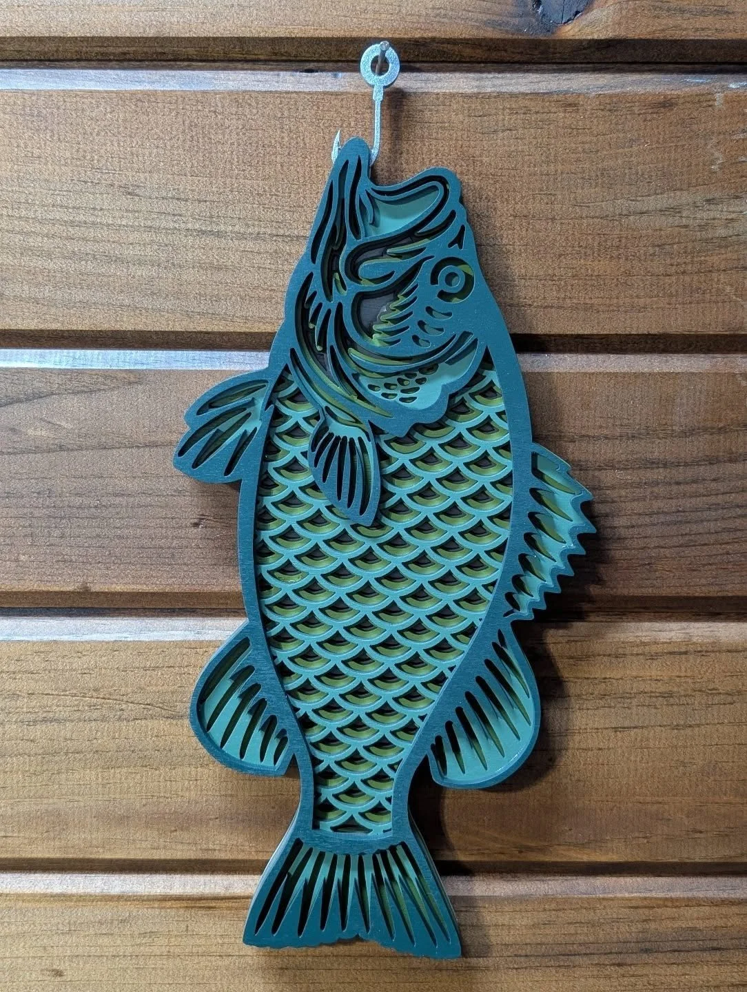 Intricate Layered Basswood Fish Art