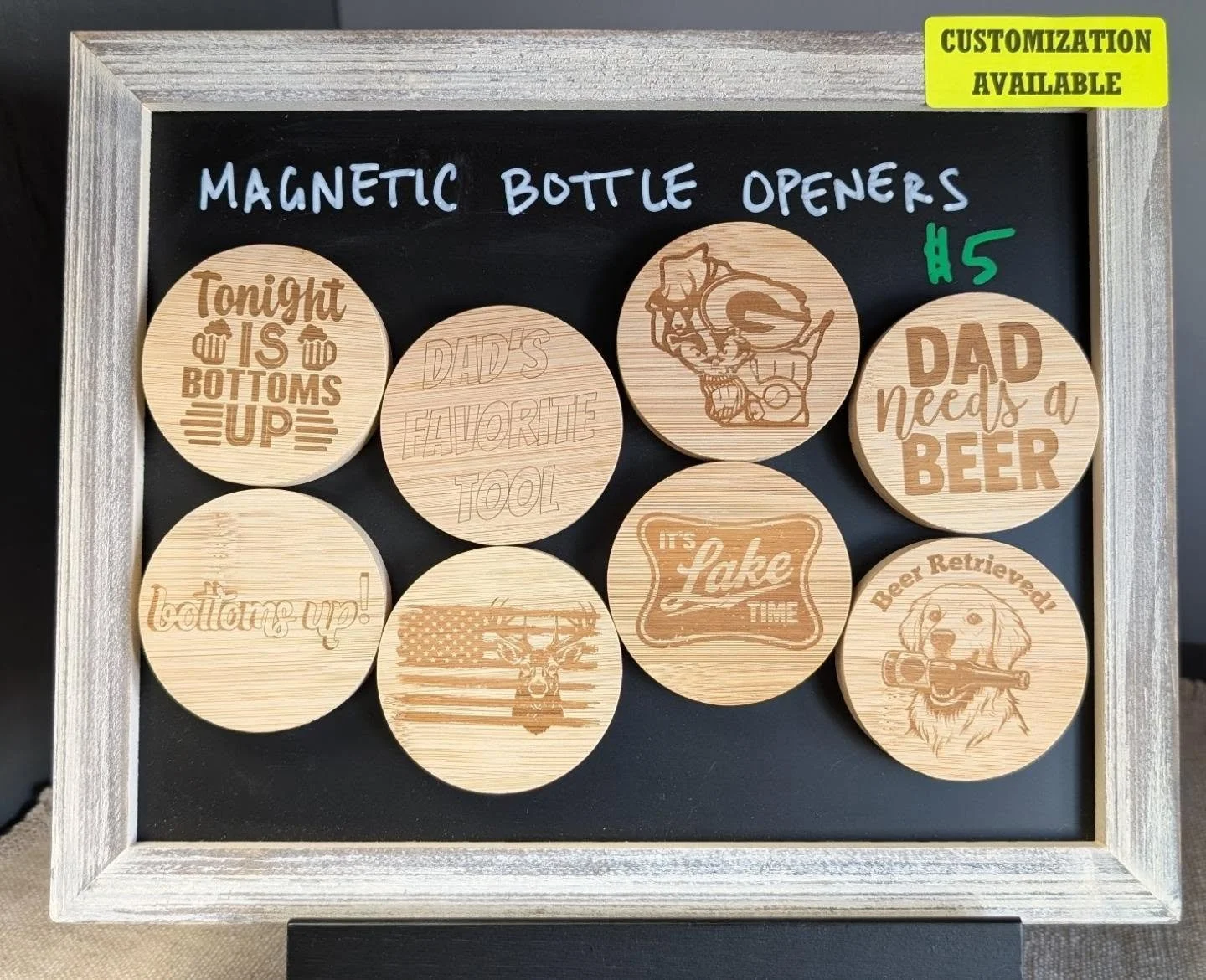 Custom Bamboo Magnetic Bottle Openers