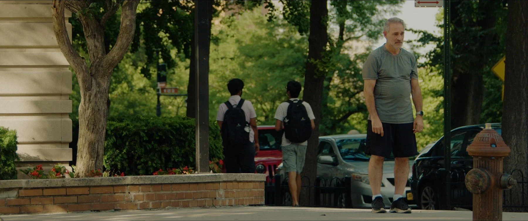 Quietly short film still — Kai Wen Hu - The husband sees his wife leave for an interview.