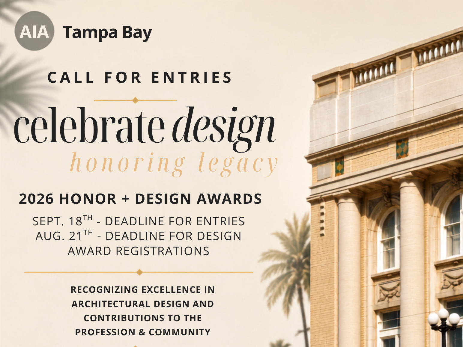 DEADLINE for Design Award Registrations