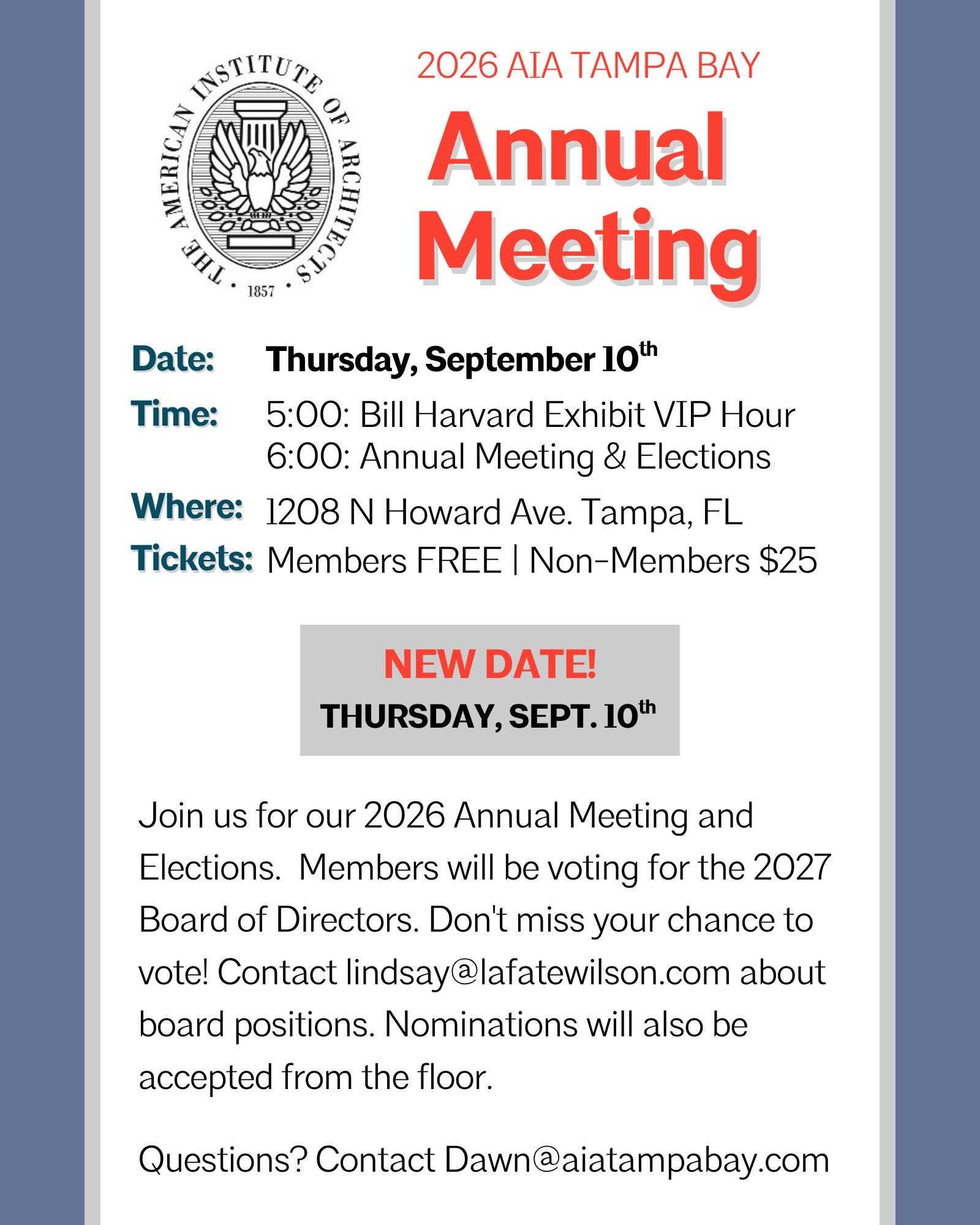 2026 Annual Meeting & Elections + VIP Viewing Bill Harvard Exhibit