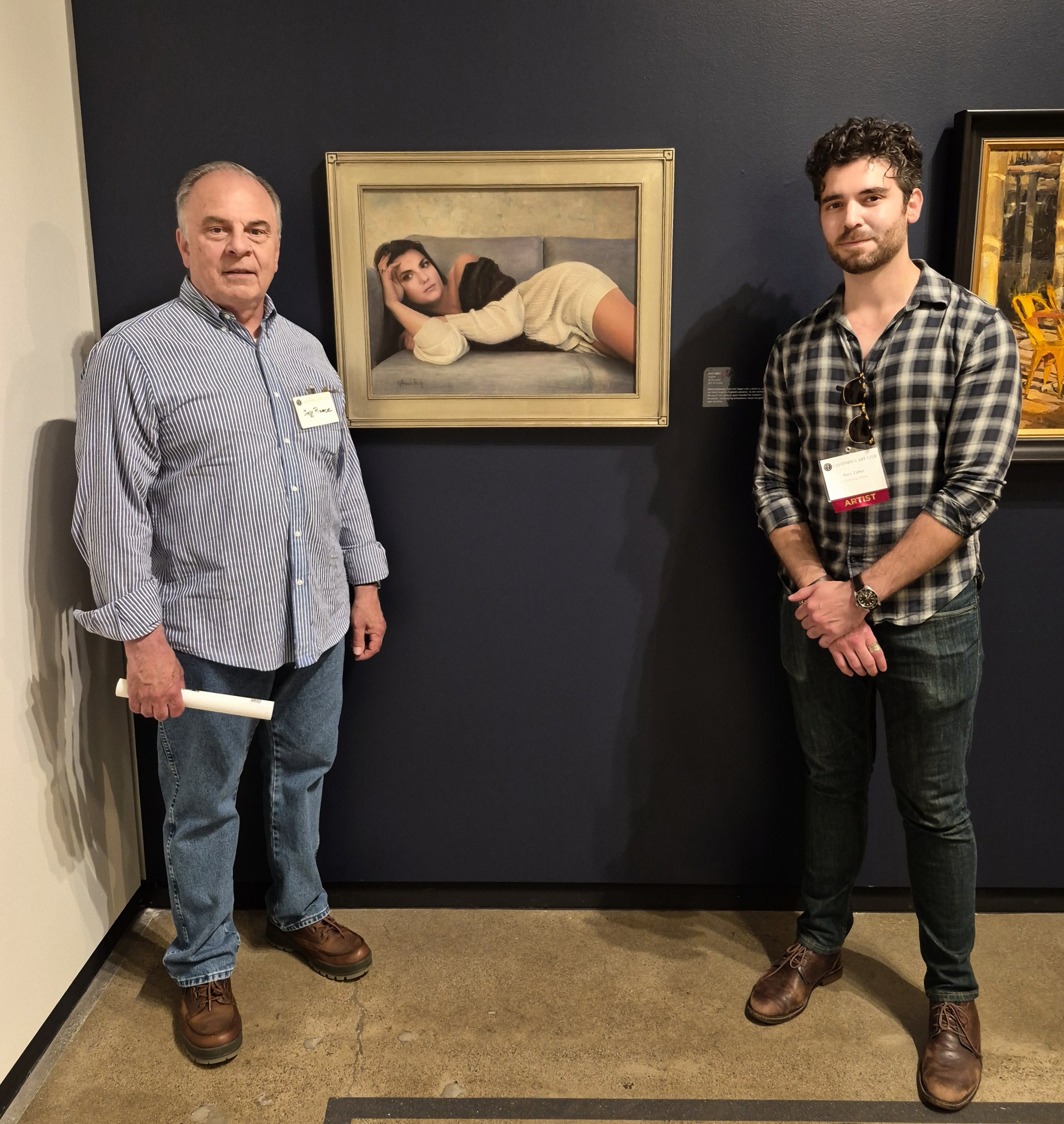 Standing beside my painting "Angela" with the collector at the 115th CAC Gold Medal Exhibition - The Hilbert Museum, Orange CA