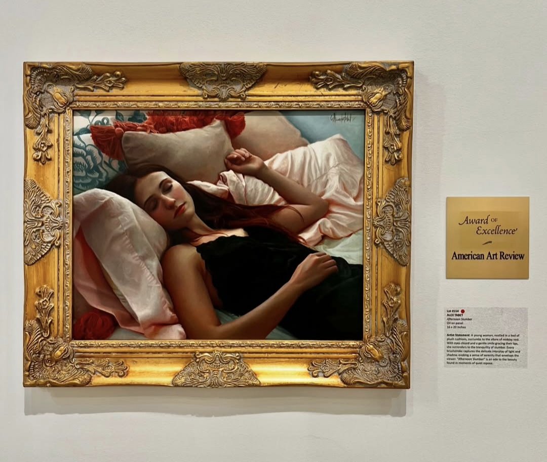 "Afternoon Slumber" with the American Art Review Award of Excellence at  the 113th CAC Gold Medal Exhibition - The Hilbert Museum, Orange CA 