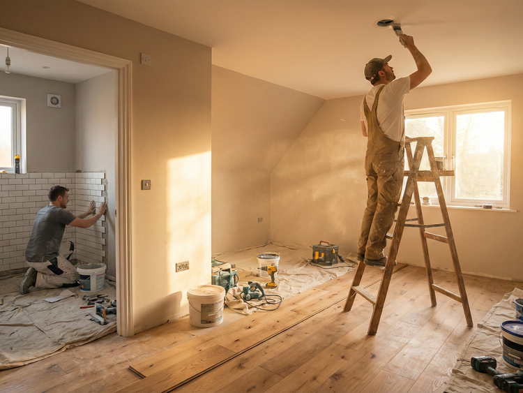 Multiple renovation trades working in parallel within the same unit