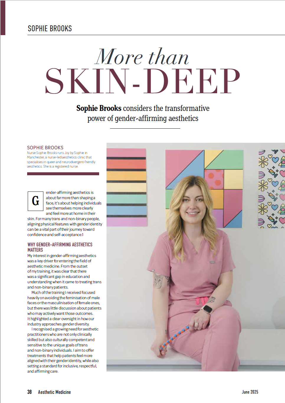 Read Sophie's article in Aesthetic Magazine talking about gender-affirming care