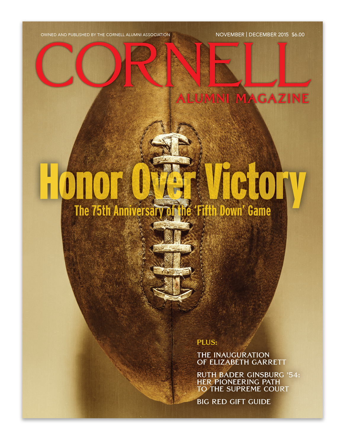 The brand was updated, modernized, and lifted to the top, emphasizing "Alumni Magazine" with bolder type. The brand allowed for flexibility in color, art, and style, reflecting Ezra Cornell's "any person, any study" ideology.