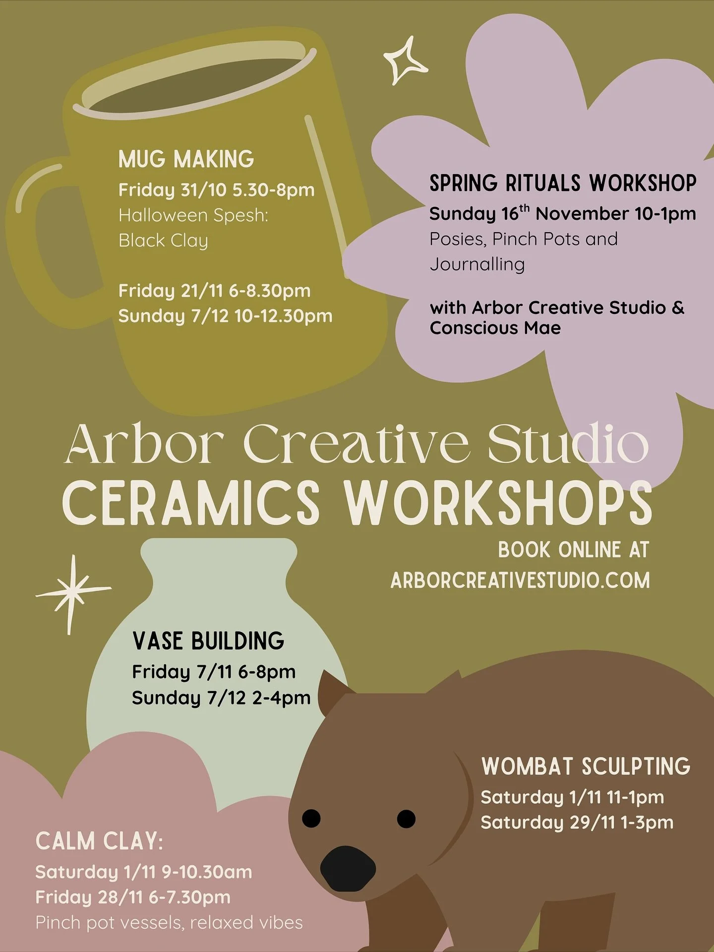 🌸 Final workshops for 2025 🌸

It feels wild that the calendar is nearly full for the rest of the year! 

At this point I won&rsquo;t be adding many more sessions, but have some space for private workshops for birthdays/end of year celebrations/stud