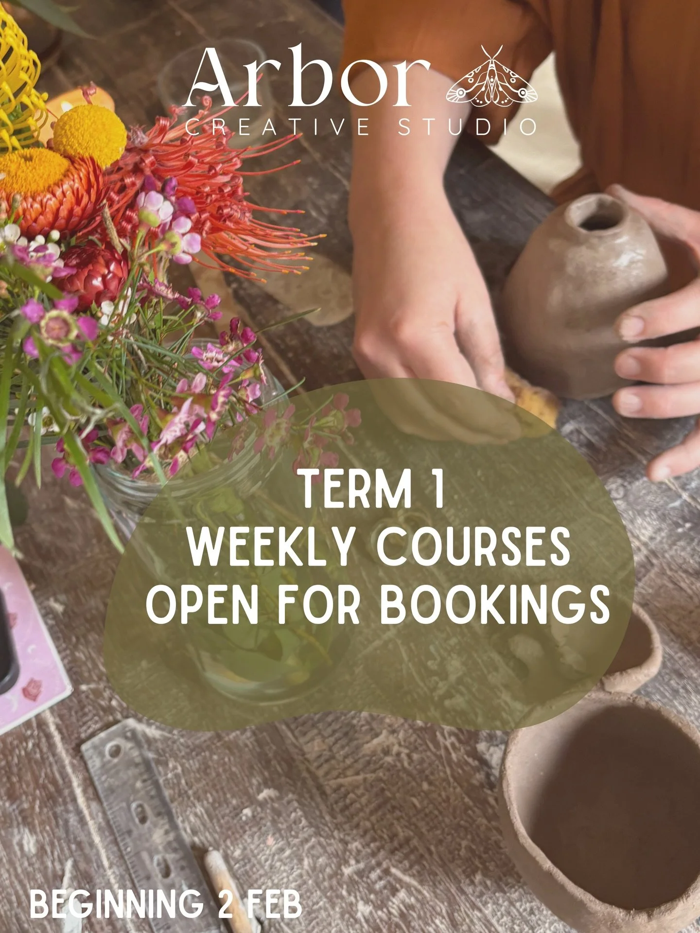 Term 1 Weekly classes now open for bookings!
And the most exciting part is - I now have 2 week night courses available! 🌙🎨

Do something new and join me this term for nice times and fun projects that you will be super proud of 👩🏻&zwj;🎨💫🪴