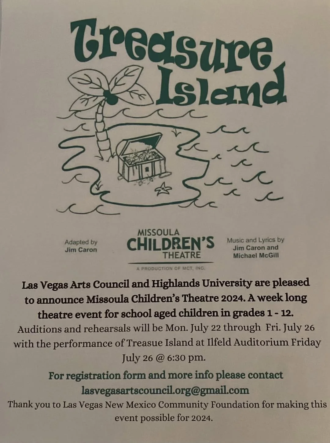 Missoula Children's Theatre "Treasure Island" - Performance