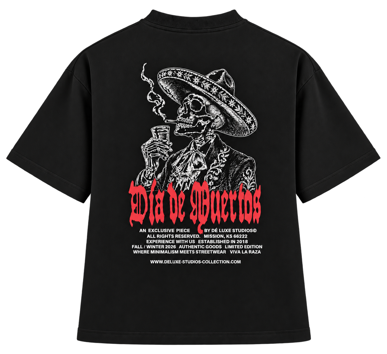 Skeleton Mariachi Dia de Muertos Tee.png