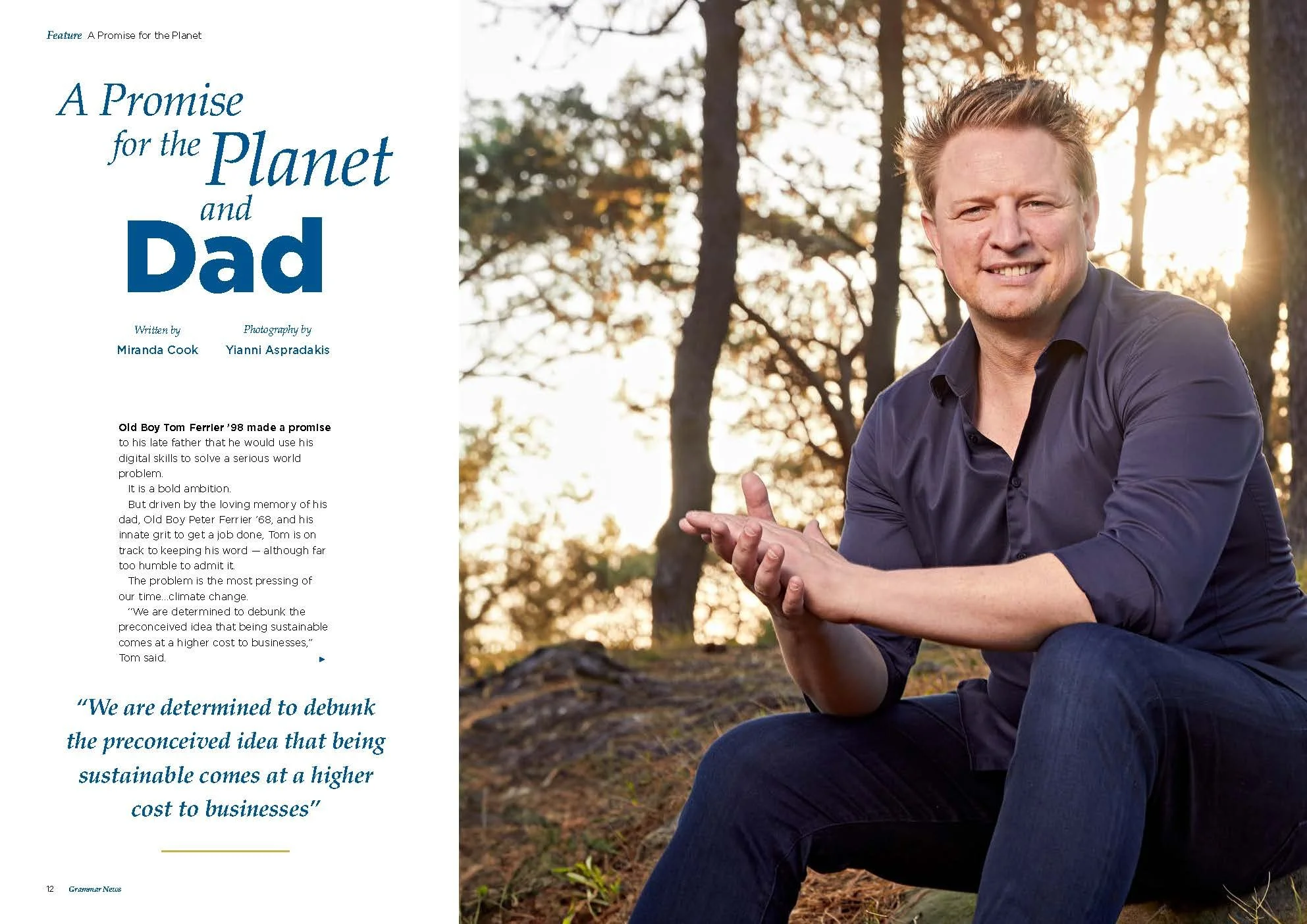 Screenshot of article written for Grammar News